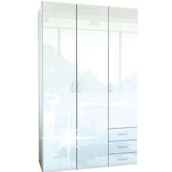 Skříň GWEN 70427 bílý lesk s policemi a šuplíky