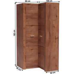 Rohová skříň INFINITY 14, jasan světlý