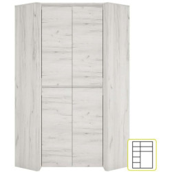 Rohová skříň ANGEL typ 21 bílá craft do ložnice