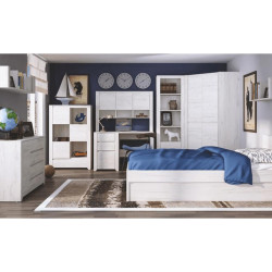 Rohová skříň ANGEL typ 21, bílá craft