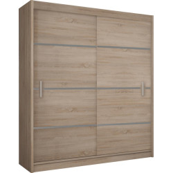 Skříň MERINA 203 dub sonoma šedá posuvné dveře