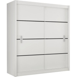 Skříň MERINA 203 bílá černá posuvné dveře