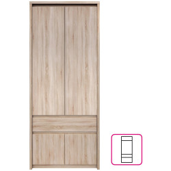 Věšáková skříň NORTY 4D1S dub sonoma se šuplíkem