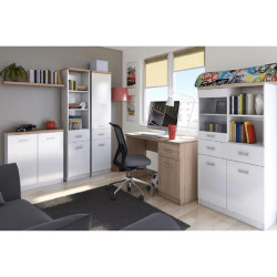 Regál TOPTY TYP 05 2D1S, bílá / dub sonoma, univerzální