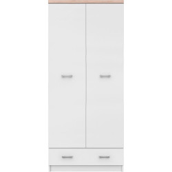 Skříň TOPTY 2D1S bílá dub sonoma se šuplíkem