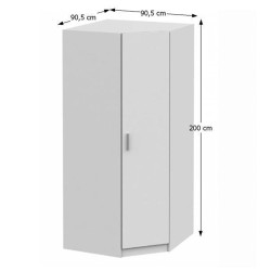 Rohová skříň INVITA TYP 3, bílá