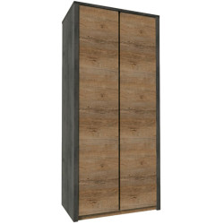 Skříň dvoudveřová, dub lefkas tmavý/smooth šedý, MONTANA S2D