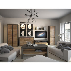 Skříň dvoudveřová, dub lefkas tmavý/smooth šedý, MONTANA S2D