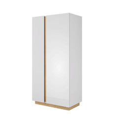 Skříň CITY bílá dub grandson lesk s policemi