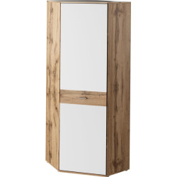 Rohová skříň TYP 3, dub wotan/bílá, CYRIL