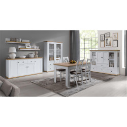 Kombinovaná skříň LEON MZ2, bílá/dub grand