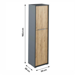 Policová skříň RIOMA NEW TYP 08, grafit / dub artisan