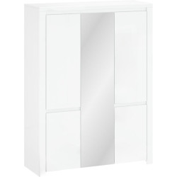 Skříň LINDY 5D bílý lesk se zrcadlem