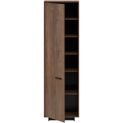 Skříň, dub bolzano / černá, levá, DELIS V1