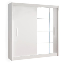 Skříň LOW 180x215 bílá posuvná se zrcadlem
