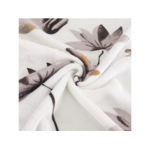 Francouzské 3 dílné povlečení mikroplyš HNĚDÁ KYTKA (220x200, 2ks 70x90cm)