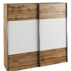 Skříň GABRIELA NEW s posuvnými dveřmi, dub wotan / bílá