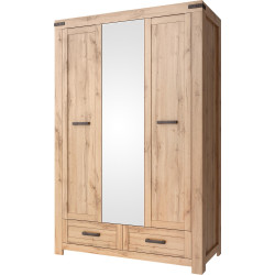 Skříň MORATIZ 3D2S dub wotan se zrcadlem