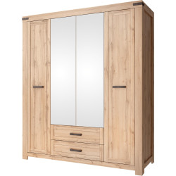 Skříň MORATIZ 4D2S dub wotan se zrcadlem