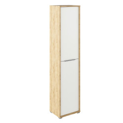 Úzká policová skříň RIOMA dub artisan bílá