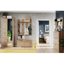 Skříň DORSI 2D se zrcadlem, dub navarra