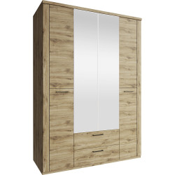 Skříň DORSI 4D2S dub navarra se zrcadlem a zásuvkami