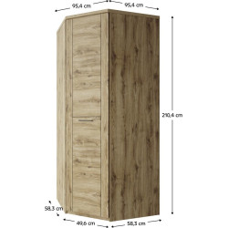 Rohová skříň DORSI 1D, dub navarra