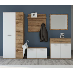 Skříň, dub wotan/bílá, IRIA 2D A