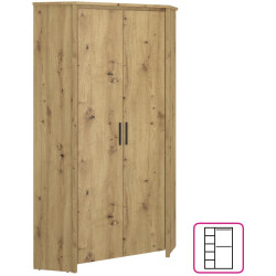 Rohová skříň AIRON 2D dub artisan 210 cm