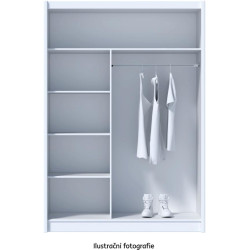 Skříň CRAFT 150x215 cm s posuvnými dveřmi, černá/dub craft