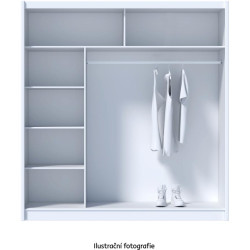 Skříň CRAFT 203x215 cm s posuvnými dveřmi, černá/dub craft