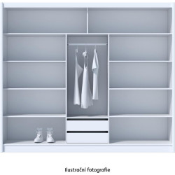 Skříň CRAFT 250x215 cm s posuvnými dveřmi, černá/dub craft