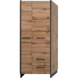 Skříň AMONI 2D2S/45 dub wotan černá se zásuvkami