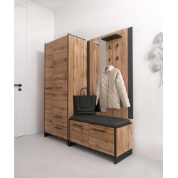 Skříň AMONI 2D2S/45, dub wotan/černá