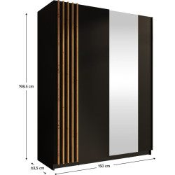 Skříň BAJADERO TYP 1, 2D-150, černá/dub artisan