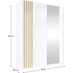 Skříň BAJADERO TYP 1, 2D-150, bílá/dub artisan