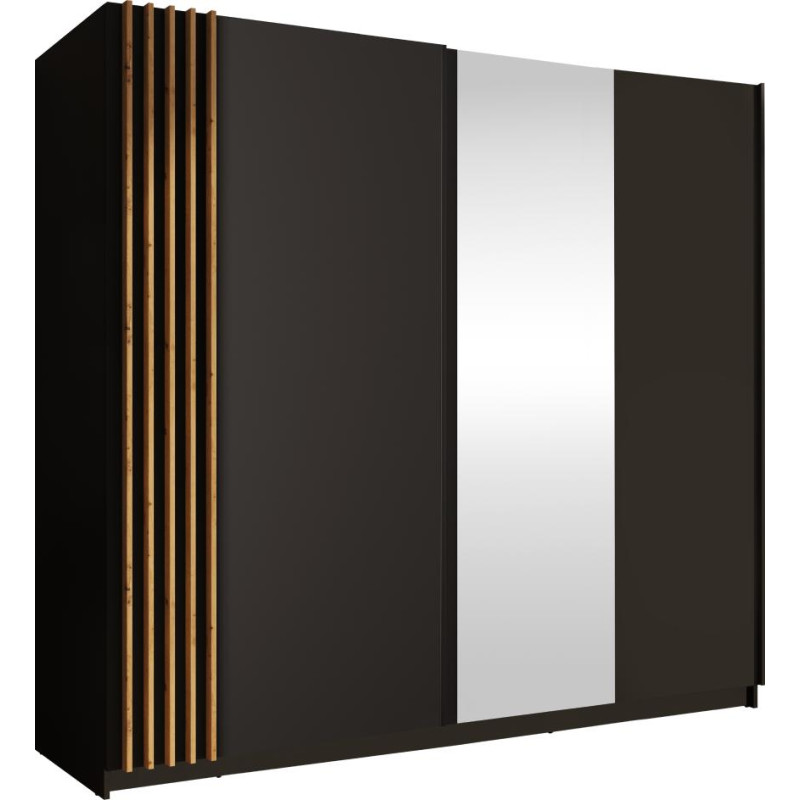 Skříň BAJADERO 200 černá dub artisan se zrcadlem