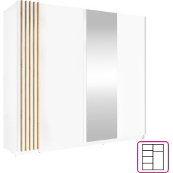 Skříň BAJADERO 200 bílá dub artisan se zrcadlem