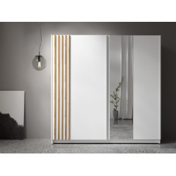 Skříň BAJADERO 200 bílá dub artisan se zrcadlem