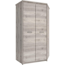 Rohová skříň JESI NEW 2D kaštan nairobi s tyčí a policemi