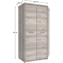 Rohová skříň JESI NEW 2D, kaštan nairobi