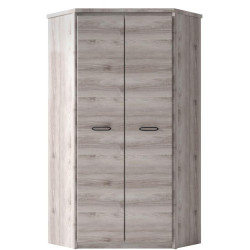 Rohová skříň JESI NEW 2D kaštan nairobi s tyčí a policemi