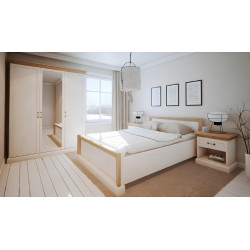 Postel 160x200, sosna skandinávská / dub divoký,  ROYAL L1