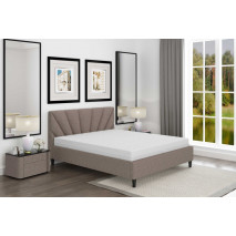 Čalouněna postel 160x200 SOLE 20 světle hnědá s roštem