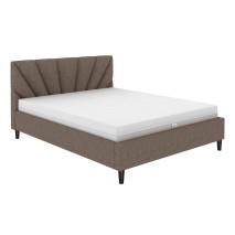 Čalouněna postel 180x200 SOLE 20 světle hnědá s roštem