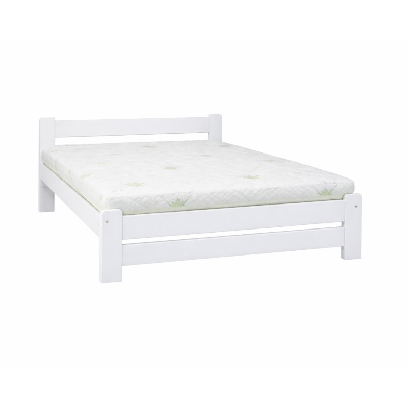 Postel ADAM 80x200 v bílé barvě s 16 lamelovým roštem