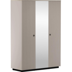 Skříň se zrcadlem DOMCA 3D, šedohnědá Taupe/dub silverjack