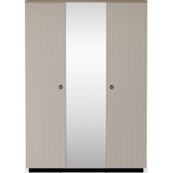 Skříň DOMCA 3D se zrcadlem Taupe/dub 153 cm se zásuvkami