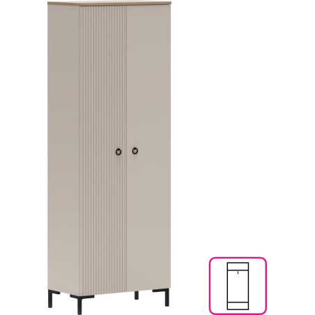 Skříň DOMCA 2D, šedohnědá Taupe/dub silverjack