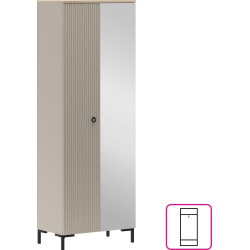 Skříň DOMCA 2D se zrcadlem Taupe/dub silverjack